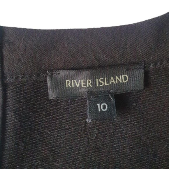 Size 10 Black Short Sleeve Choker Neck Short Dress - Picture 4 of 6